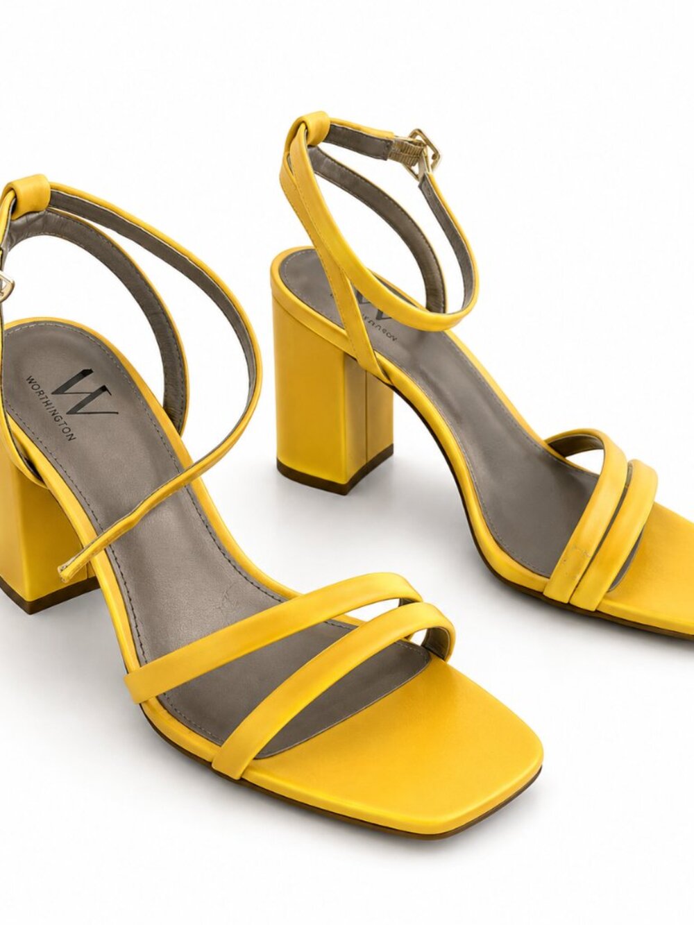 Worthington Vibrant Yellow Strappy Heels